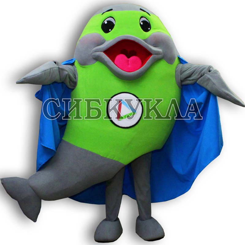 Яркая ростовая кукла Дельфин для детских праздников и корпоративных мероприятий